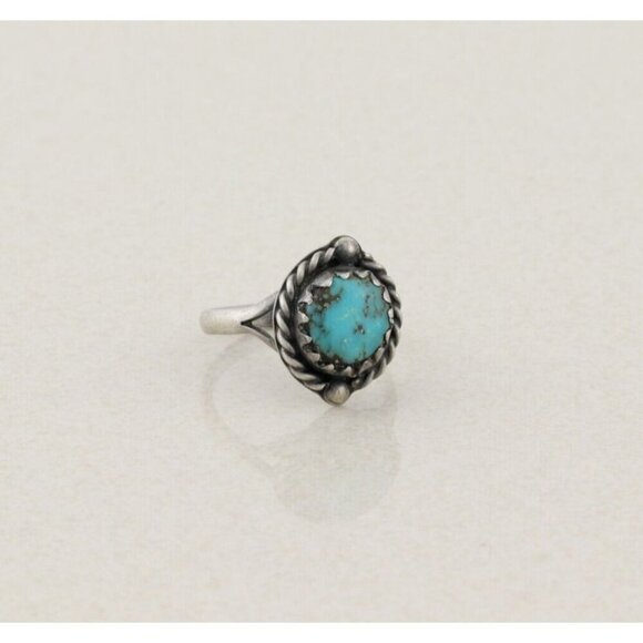 Sterling Silver Natural Turquoise Ring Size 7 1/4 - Picture 5 of 8